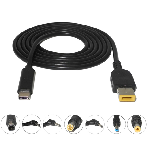 Cable de carga USB tipo C PD, convertidor de adaptador de corriente cc a 14 enchufes macho para cargador de ordenador portátil Lenovo, Asus, Dell, Hp ► Foto 1/6