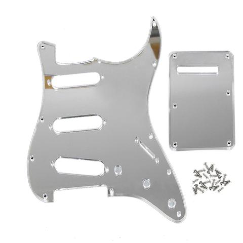 FLEOR-Espejo plateado para guitarra eléctrica golpeador SSS, 11 agujeros, placa trasera y tornillos para México/EE. UU., accesorios modernos para guitarra Strat ► Foto 1/6