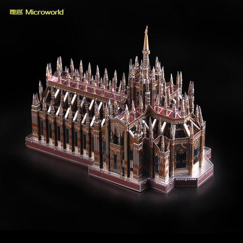 MMZ modelo Microworld 3D rompecabezas de Metal Catedral de Milán Duomo di Milano construir modelos Kits DIY 3D corte láser Jigsaw Juguetes regalo de adultos ► Foto 1/1