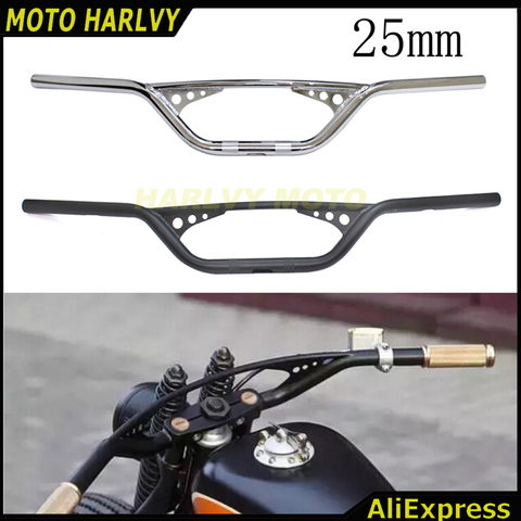 Barra de arrastre Universal para motocicleta, 1 pulgada, 25mm, negro/cromo, para Harley Chopper Bobber Sportster ► Foto 1/1