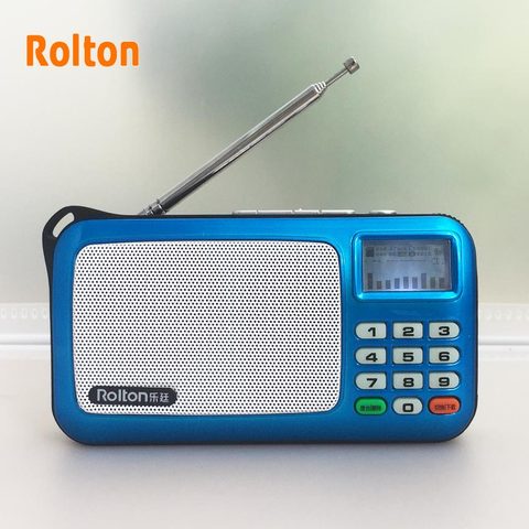 Rolton-Radio portátil W505, pantalla de matriz de puntos LCD, muestra las letras, compatible con USB y tarjeta, Mini altavoz Claus, Walkman con altavoz Lithi ► Foto 1/6