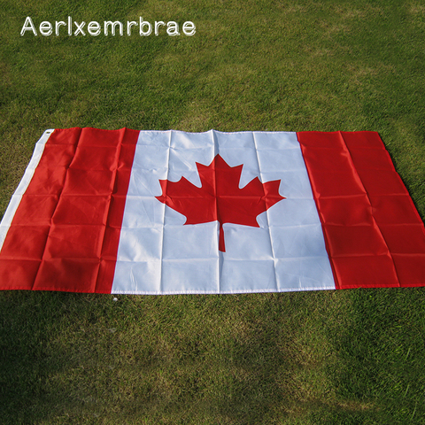 Envío Gratis, Bandera de aerlxemrbrae, gran bandera canadiense, Bandera de 5x3 pies, 90x150cm, bandera nacional de Canadá, poliéster, Canadá ► Foto 1/4
