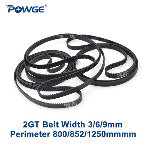 POWGE 2MGT 2M 2GT longitud de paso de la correa de distribución 1220/1240/1250/1310/1324 ancho 3/6/9/15mm dientes 610 620 625 655 662 GT3 bucle cerrado ► Foto 1/1