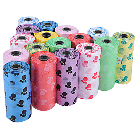 Bolsas desechables para recoger residuos de caca de perro, cachorro y gato, 10 rollos ► Foto 1/6