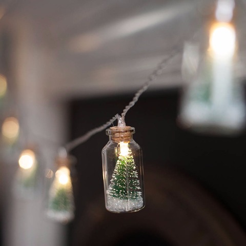 Guirnalda de luces con forma de árbol de Navidad, recipiente de vidrio con 20 luces LED que funciona con batería, para fiesta de boda, decoración de Navidad ► Foto 1/6