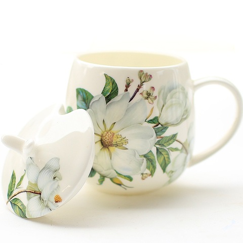 Taza de café de porcelana de estilo europeo Noble, juego de cucharas de 400ml, Taza de cerámica de lujo, taza de té de porcelana de primera calidad, vasos de fiesta para café ► Foto 1/6