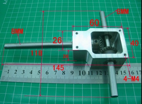 Caja de engranajes cónicos de ángulo de marcha atrás, caja de engranajes cónicos de 90 grados, 1:1, eje D: 8MM, pequeña reducción, 1 Juego ► Foto 1/1