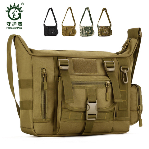 Protector Plus-bolso de hombro táctico para hombre, bandolera militar resistente al agua para ordenador portátil de 14 pulgadas ► Foto 1/6