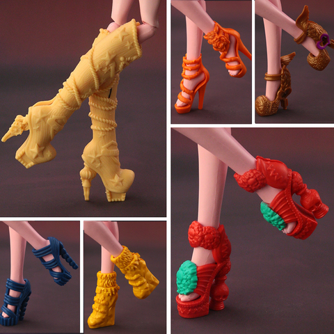 Botas de moda para mujer, zapatos de tacón alto originales para muñeca Monster, 15 estilos, envío gratis ► Foto 1/6