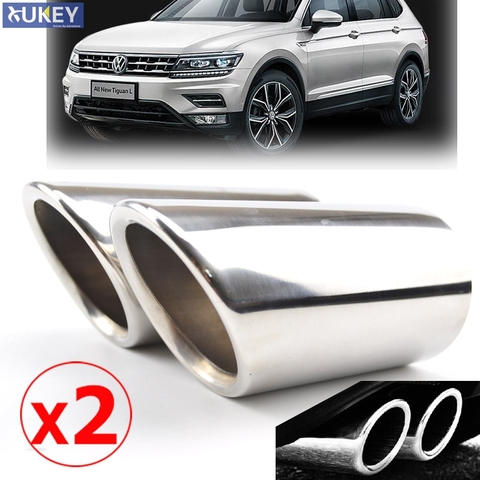 2x exclusivo estilo de coche S'Steel silenciador de escape punta tubo de cola de accesorios para automóviles para VW Tiguan 2016 2 2017, 2022 ► Foto 1/6