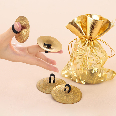 Accesorios profesionales de Bellydance para mujer, joyería de cobre, platillos para dedos, para danza del vientre (pareja) ► Foto 1/6