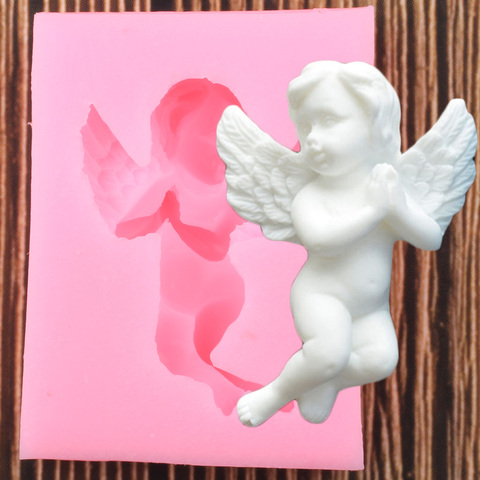 3D Ángel Bebé molde de silicona de bebé cumpleaños herramientas de decoración para tartas de fiesta Cupcake Topper Fondant moldes de dulces de Chocolate ► Foto 1/6