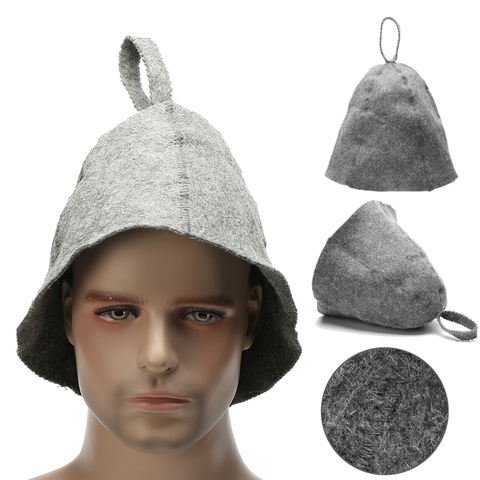 Sombrero de Sauna gris de fieltro, 90% Lana, para Banya rusa, Sauna Hut, diámetro de suministro de 8,7