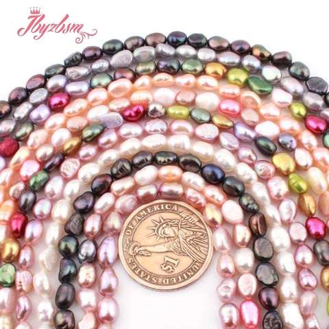 Mini cuentas barrocas de perla Natural de agua dulce para mujer, cuentas sueltas de semilla espaciadora de 4-6x5-8mm, collar, pulsera, fabricación de joyas de 14