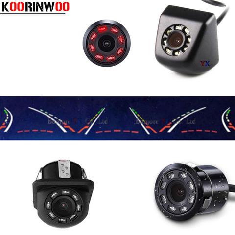 Koorinwoo universal trayectoria dinámica de aparcamiento sistema de cámara de vista trasera del coche de 8 luces IR visión nocturna inversa de la cámara de vídeo ► Foto 1/6