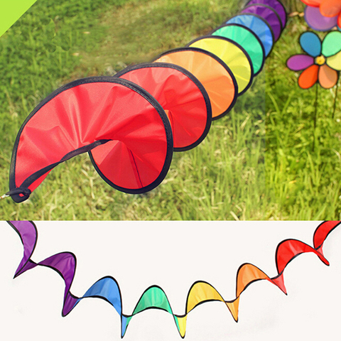 Tienda de molino de viento espiral de arcoíris, Spinner de viento colorido, decoraciones para el hogar y el jardín ► Foto 1/6