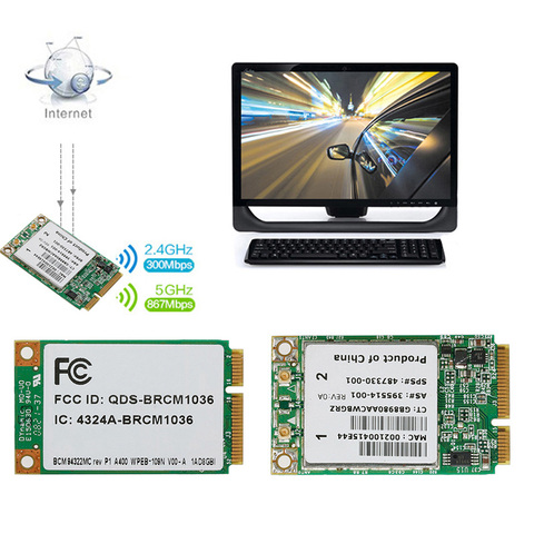 Mini tarjeta de doble banda BCM94322MC, inalámbrica, WIFI, 2022 M, PCI-E, SPS: 300-001, novedad de 487330 ► Foto 1/6