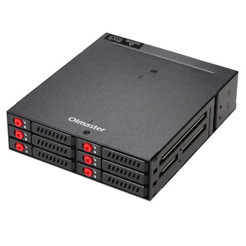Estante/caja móvil SATA SSD HDD de 6 puertos, 2,5 pulgadas, intercambio en caliente, bastidor de caja de disco duro, almacenamiento de datos para 5,25 Drive Bay ► Foto 1/6