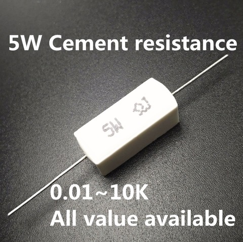 5 uds 5W 6,8 8 10 15 20 22 24 25 27 33 ohm 6.8R 8R 10R 15R 20R 22R 24R 25R 27R 33R cerámica de cemento de potencia resistencia 5% ► Foto 1/1