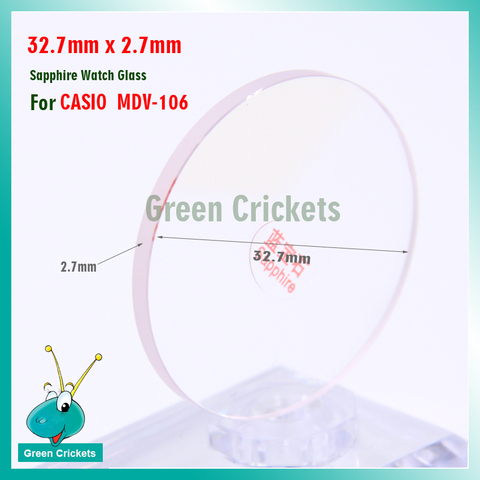 Cristal de zafiro para reloj Casio MDV-106, repuesto de cristal de alta calidad de 32,7mm x 2,7mm ► Foto 1/2