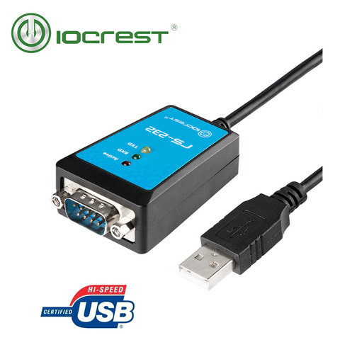 IOCREST-Chips FTDI USB 1,8 a DB9 RS232, convertidor de Cable Serial con anillo magnético de luz Led, 2,0 M ► Foto 1/6