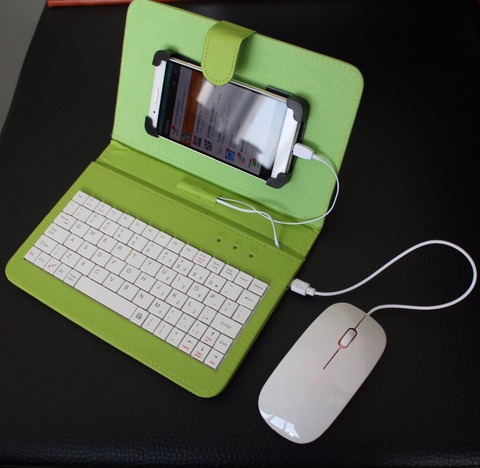 Funda con tapa accesorios para Smartphones teclado con cable ratón juegos Android Teléfono Móvil soporte para teclado para huawei samsung xiaomi HTC ► Foto 1/6