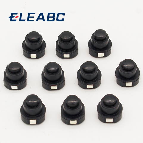 10 piezas por lote linterna parte de la linterna botón redondo interruptor negro DC 30 V 1A 10mm x 10mm (D * H) ► Foto 1/5