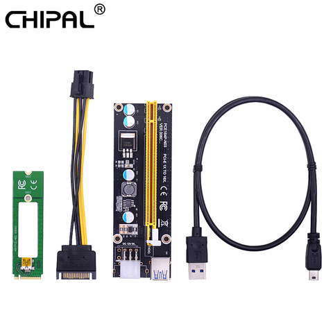 CHIPAL NGFF M.2 M clave USB 3,0 PCI-e tarjeta vertical M2 a USB3.0 PCIE 16X 1X extensor con poder para Litecoin minero Bitcoin ► Foto 1/6