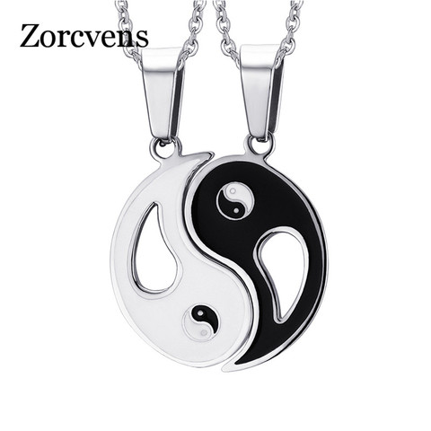 Zorcvens encanto Colgantes ocho diagramas yin yang blanco y negro mejores amigos amistad parejas amante regalo de San Valentín ► Foto 1/6