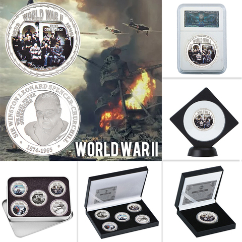 WR World War ii-Conjunto de monedas coleccionables de plata, soporte militar conmemorativo alemán, regalos originales para hombres, Dropshipping ► Foto 1/6