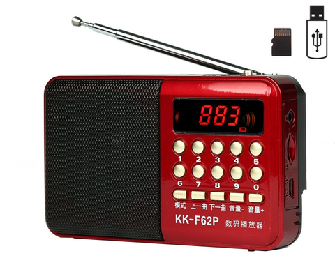 Pocket Radio receptor de Radio FM Mini portátil recargable Radio receptor altavoz soporte USB TF tarjeta música MP3 reproductor ► Foto 1/6