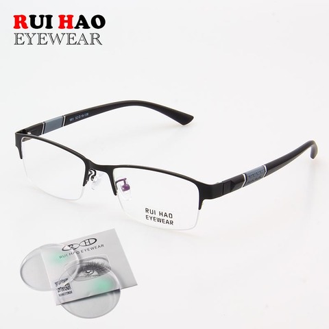 Gafas graduadas para hombres, gafas graduadas personalizadas para miopía, gafas ópticas para hipermetropía, lentes transparentes de resina 961 ► Foto 1/6