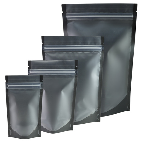 Bolsa de almacenamiento para cocina con cierre frontal transparente, color negro mate, bolsa de almacenamiento para alimentos, 100 Uds. ► Foto 1/6