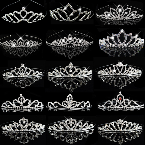 La Princesa cristal Tiaras y coronas diadema para niños niñas baile corona nupcial de la boda accesorios para el cabello joyas adornos ► Foto 1/6