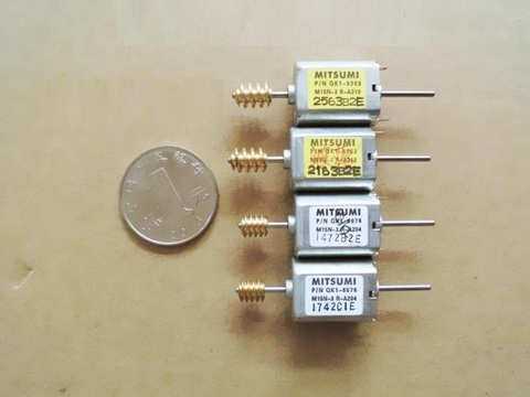 Mitsumi-micromotor de CC serie QK1, 6 uds., 12-24V, con gusano de cobre y doble eje, usado para juguete o bricolaje ► Foto 1/1