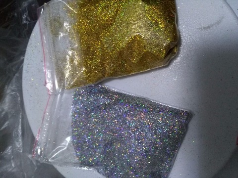 10 g/bolsa de Ultra bien 008 UV gel de uñas brillos LB1001 de oro plata brillo holográfico 015 hexagonal de brillo ► Foto 1/6