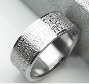 MANGOSKY-Anillos bíblicos de acero inoxidable 316L, anillos de titanio para hombres y mujeres ► Foto 1/6