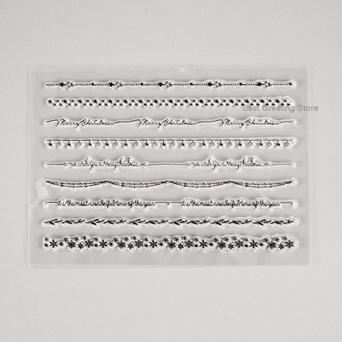 Sellos de borde de Navidad transparentes arte de colección de recortes sellos planificador diario Decoración ► Foto 1/3