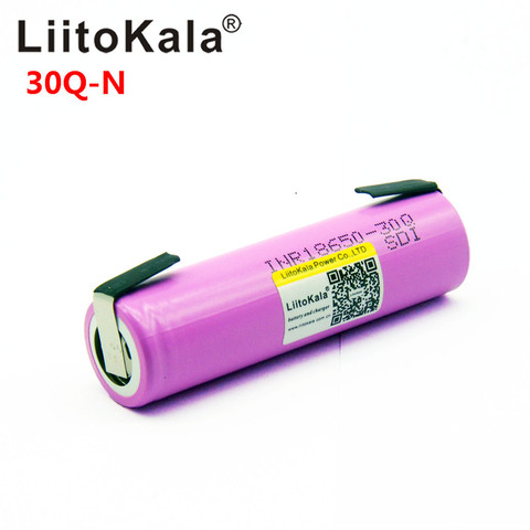 LiitoKala 100% Original 3,7 V 18650 INR 30Q-N 3000mAh baterías recargables 18650 batería ► Foto 1/6