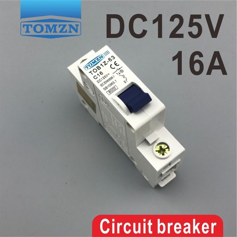 Interruptor de circuito MCB curvo 1P 16A DC 125V ► Foto 1/6