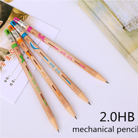 Lápiz mecánico de 2,0mm, recambio de plomo que puede añadir recargas lápiz automático, 4 colores al azar, 1 unidad ► Foto 1/6