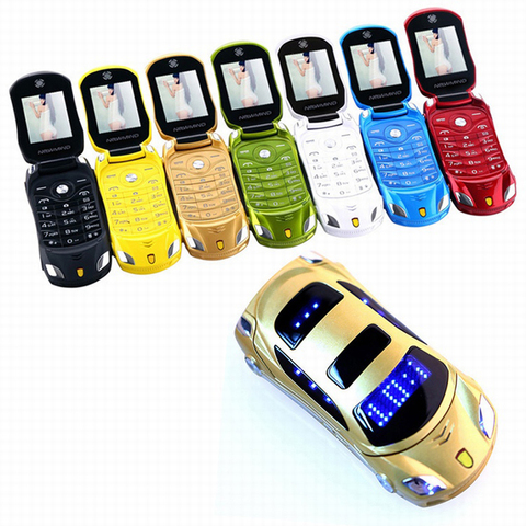 NEWMIND-Mini teléfono móvil con tapa F15, MP3, MP4, Radio FM, SMS, MMS, cámara, linterna, tarjetas SIM duales, modelo de coche, P431 ► Foto 1/6