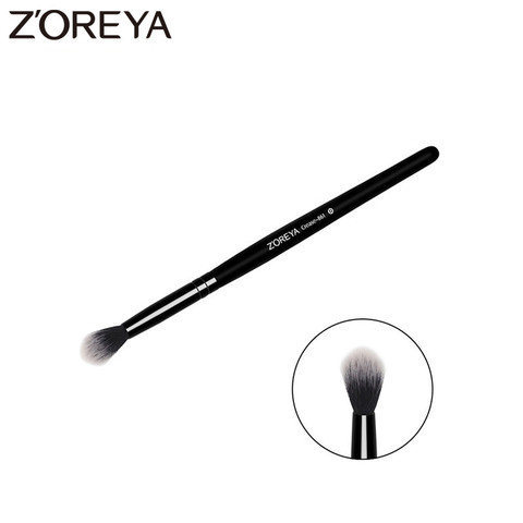 ZOREYA-brochas profesionales de maquillaje, color negro, fibras sintéticas finas con mango de madera, útiles de maquillaje facial de belleza ► Foto 1/6