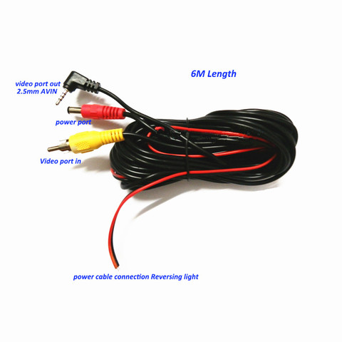 Cable de 6M para todos los coches, cámara de visión trasera y delantera con Puerto de auriculares de 2,5 MM para GPS portátil ► Foto 1/4