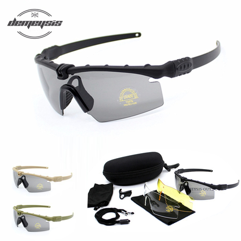 Gafas polarizadas tácticas militares para hombre, lentes de sol militares a prueba de balas con 3 lentes para disparar, para motocicleta ► Foto 1/6
