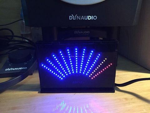 Medidor de nivel de Audio en forma de ventilador, analizador de espectro de música con pantalla LED de Audio para pc, amplificador de mp3, Medidor de VU + funda de alimentación usb de 5v ► Foto 1/6