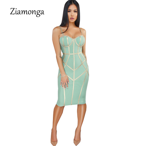 Ziamonga 2022 mujeres venda Sexy vestido de la correa de espagueti vaina Sexy Club fiesta noche moda celebridad vestidos de las señoras del verano ► Foto 1/6
