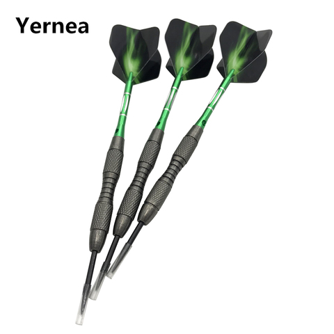 Yernea-dardos duros profesionales punta de acero de 20g, 3 uds., acero de tungsteno, color verde, dardo de aluminio ► Foto 1/6