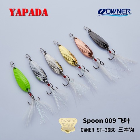 YAPADA-anzuelo triple de hoja de mosca 009, gancho Multicolor de 10g/15g, plumas de 45 a 57mm, Señuelos de Pesca lubina de aleación de Zinc de Metal ► Foto 1/6