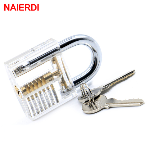 NAIERDI Locksmith Transparent Visible Locks Pick Cutaway Practice View Padlock 78x50mm Lock Training Skill For Tools Hardware ► Foto 1/6